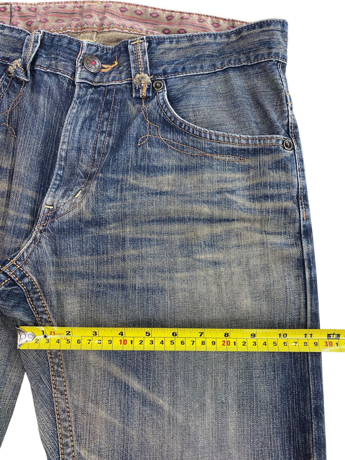 Edwin Edwin Mud Wash Whiskered Distressed Style Straight Jeans Size US 35 - 6 Thumbnail