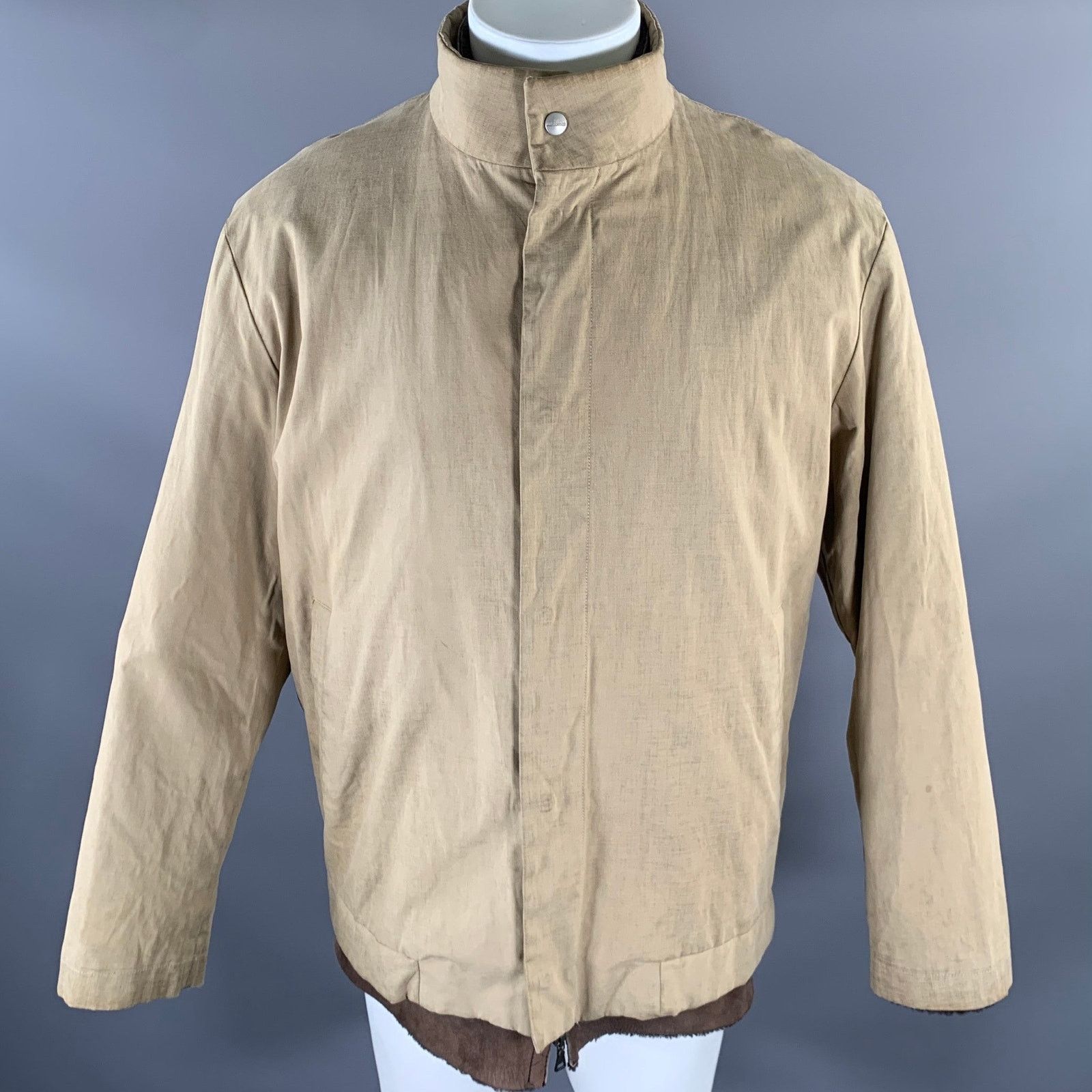 Jil Sander JIL SANDER Size M Beige Brown Cotton Layered Suede Jacket Size US M / EU 48-50 / 2 - 1 Thumbnail
