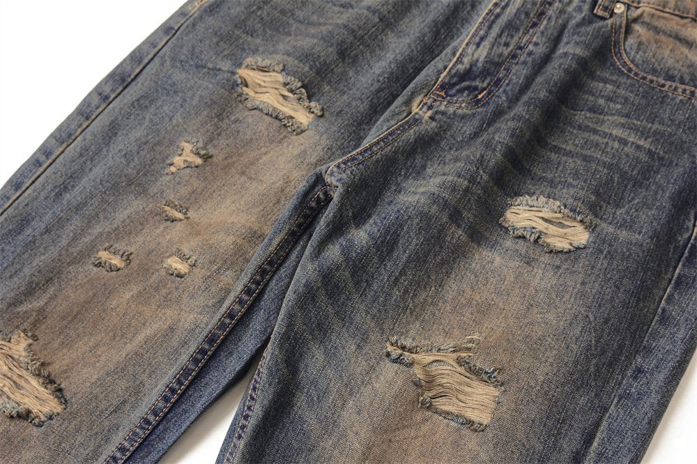 Japanese Brand × Jean Washed Dirty Distressed beggar jeans trousers y2k Size US 32 / EU 48 - 5 Thumbnail