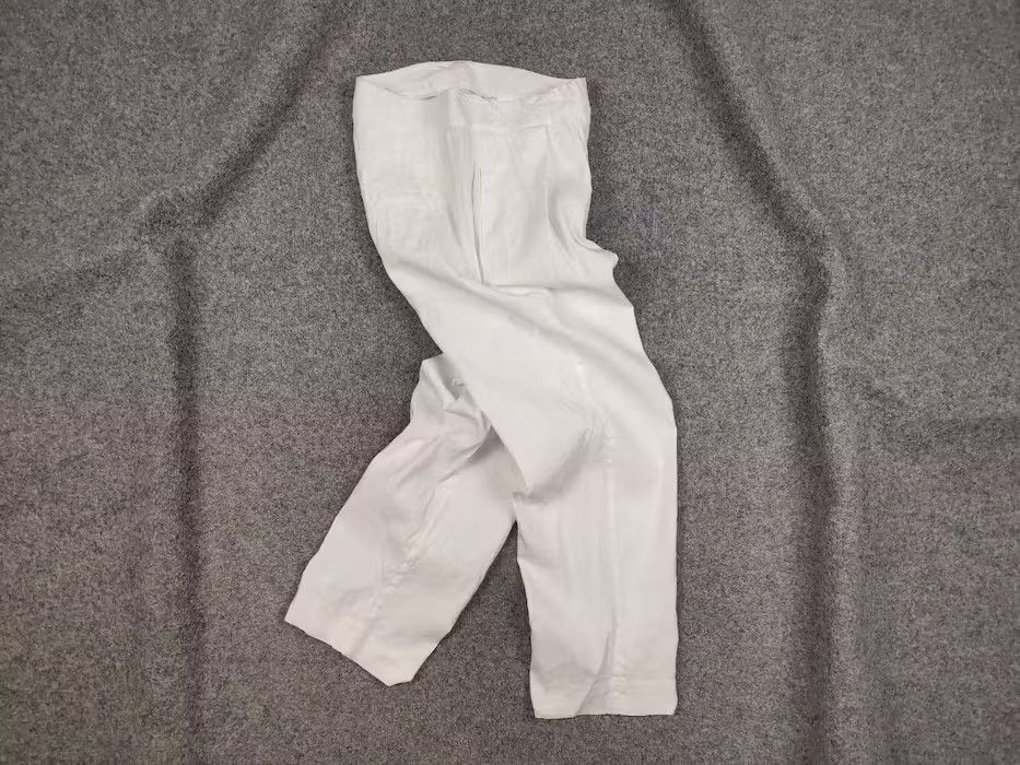 Designer Tela Design Regular White Linen blend Solid Trouser Pants Size 30" / US 8 / IT 44 - 1 Thumbnail