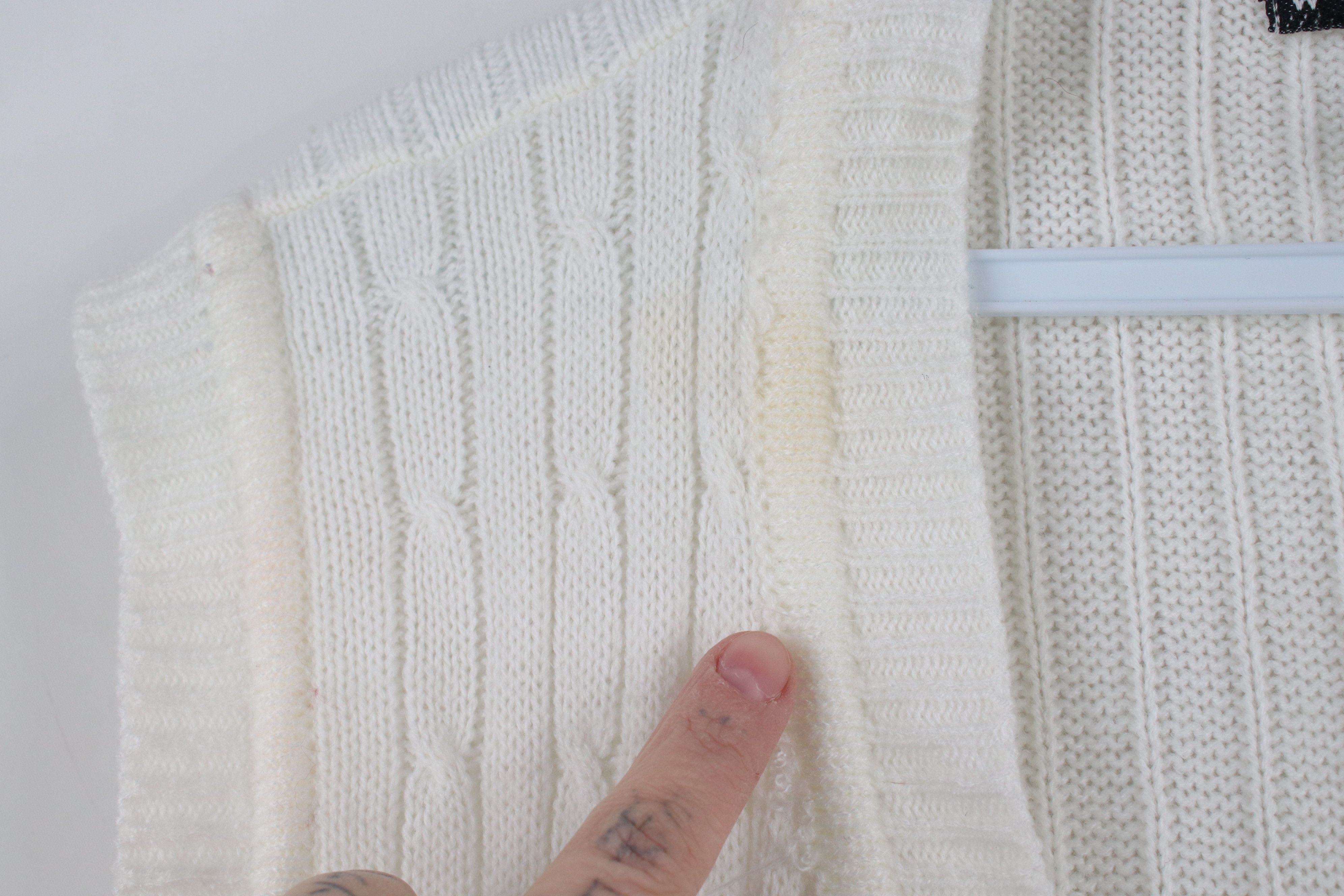 Vintage Vintage 90s Streetwear Knit Cardigan Sweater Vest White Size XL / US 12-14 / IT 48-50 - 5 Thumbnail