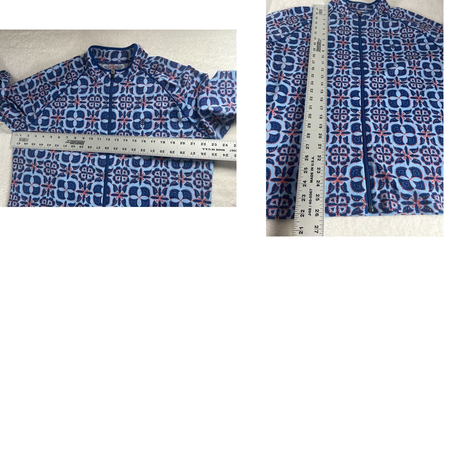 Vintage Coolibar Womens Long Sleeve Water Jacket XL Blue Floral UPF 50+ UV Lightweight Hoodie Jacket Size XL / US 12-14 / IT 48-50 - 8 Thumbnail