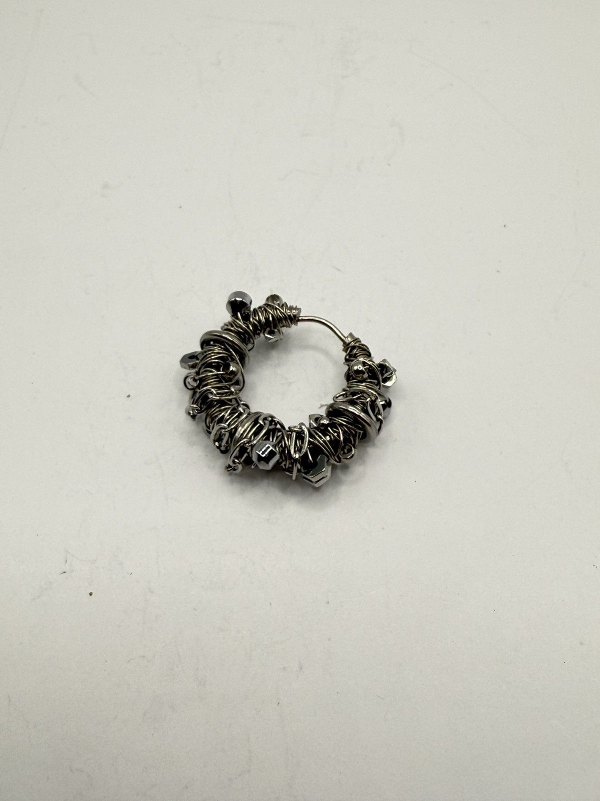 Seditionaries Handmade Mono Earring with Chain biker/goth chrome erd Size ONE SIZE - 6 Thumbnail