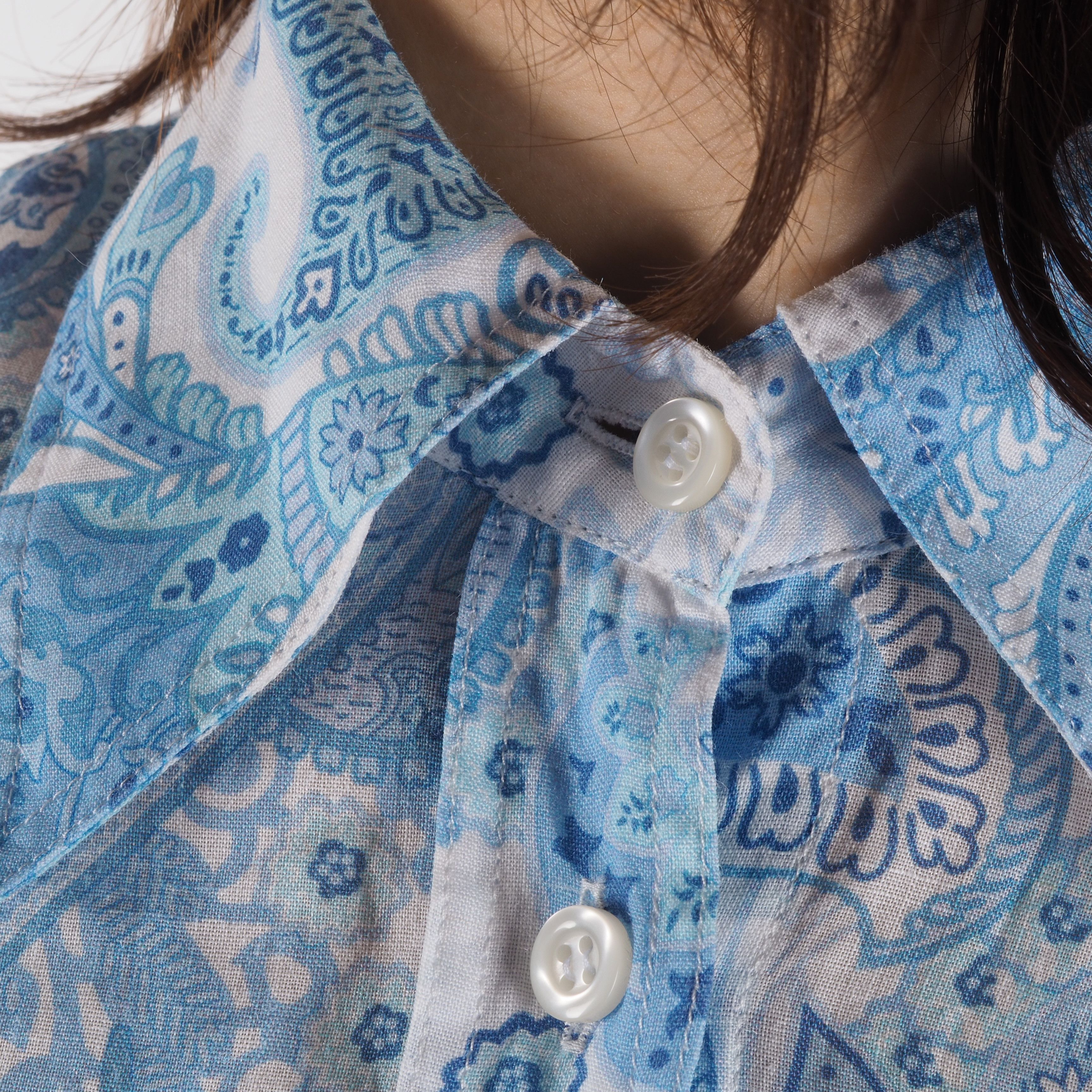 Etro ETRO Floral Blue Paisley Ramie Long Sleeve Blouse Shirt Size XS / US 0-2 / IT 36-38 - 3 Thumbnail