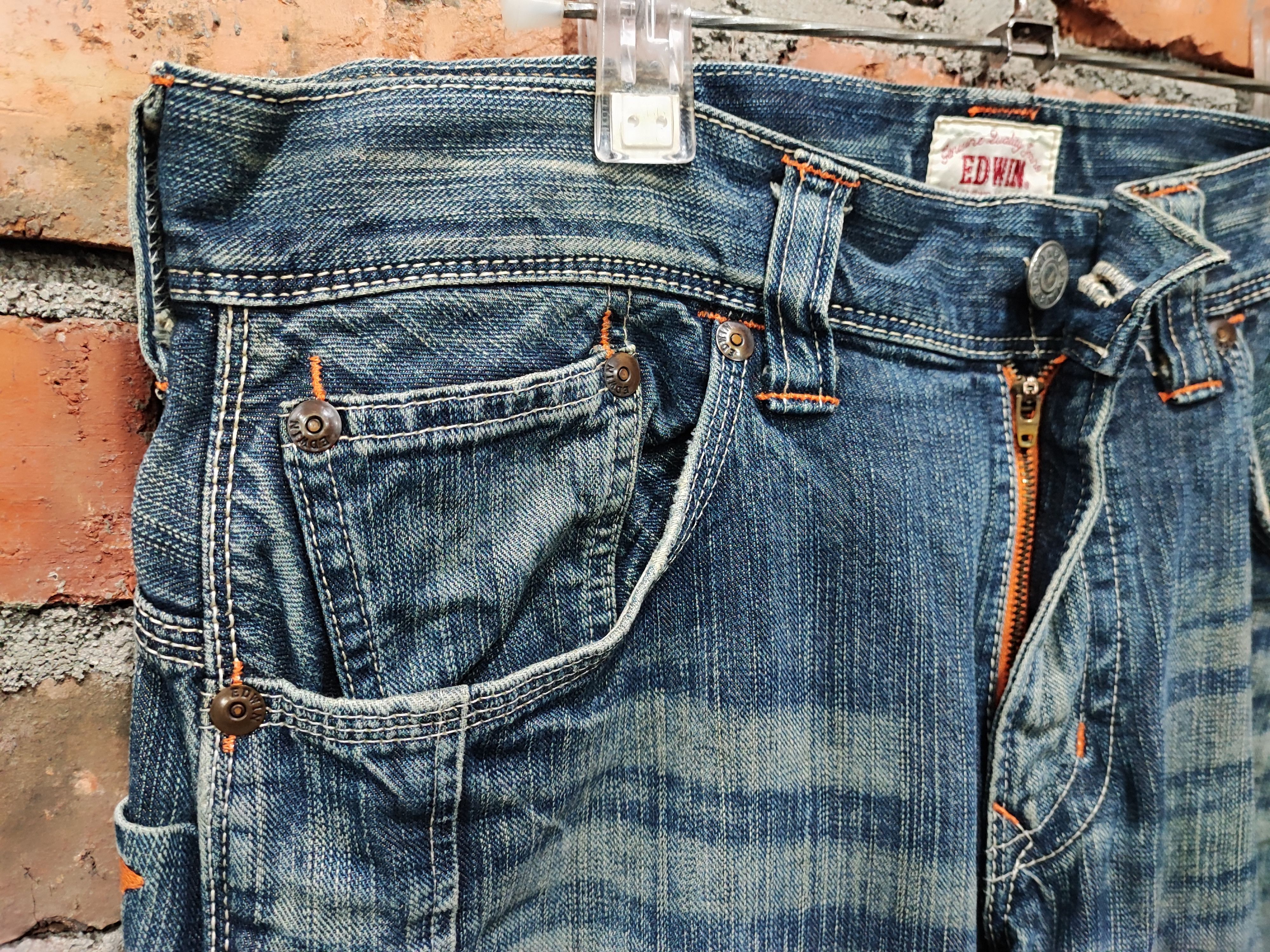 Number (N)ine Vintage Edwin XV Distressed Denim Baggy Pants Size US 35 - 6 Thumbnail