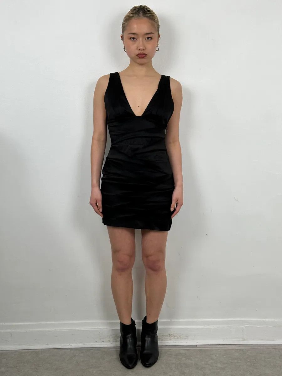 Roberto Cavalli 2000s Robero Cavalli Black Silk Dress Size M / US 6-8 / IT 42-44 - 2 Thumbnail