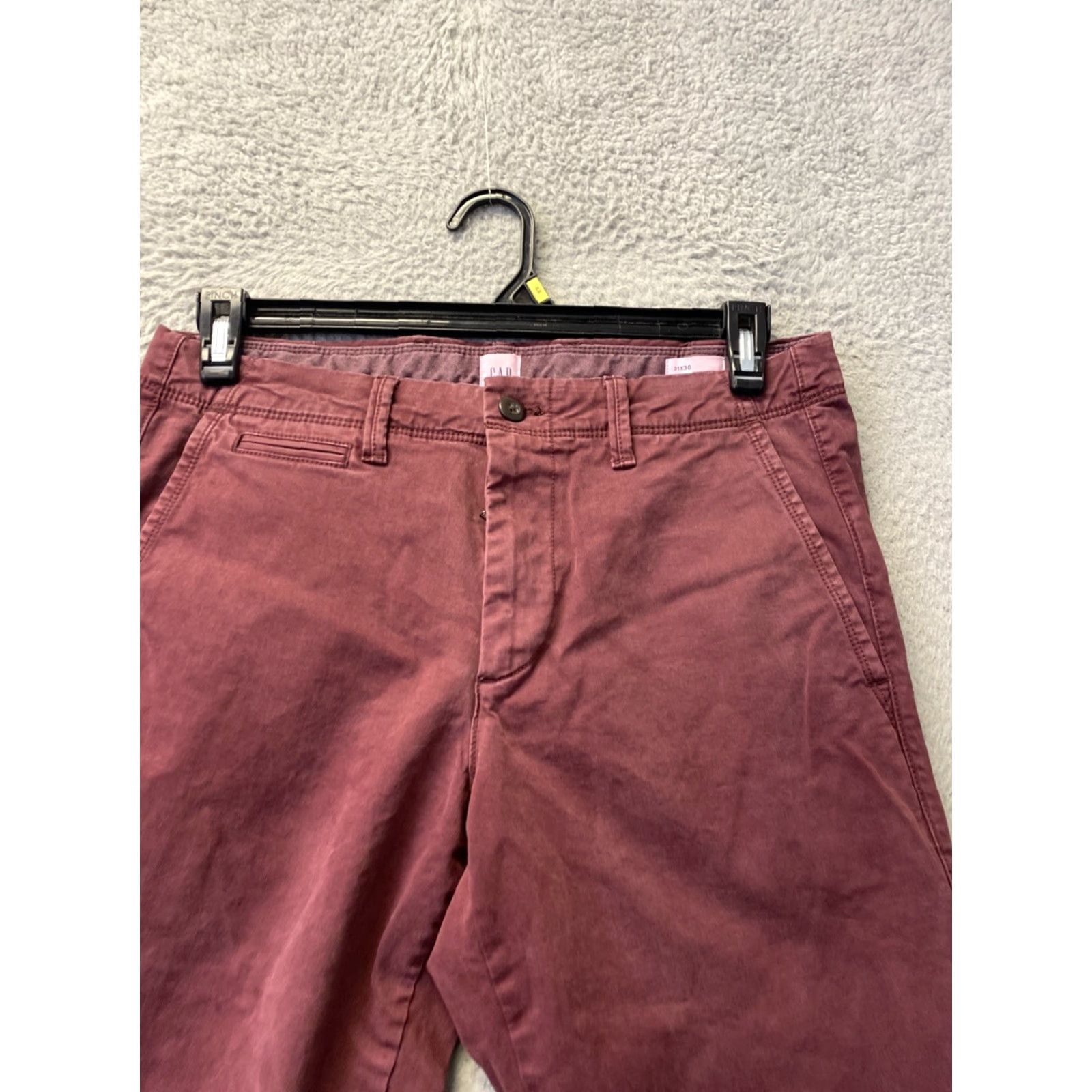 Gap Gap Mens Chino Pants Slim Fit 31X30 Red Twill Stretch /0246 Size US 31 - 2 Thumbnail