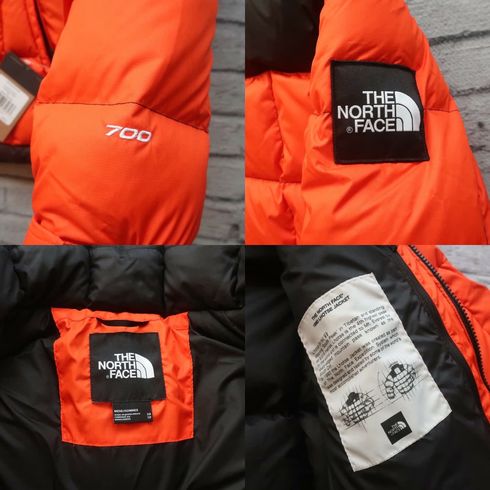 The North Face VINTAGE North Face 700 Down Lhotse Puffer Jacket XS Tangerine / Black Mens Jacket Size US XL / EU 56 / 4 - 8 Thumbnail