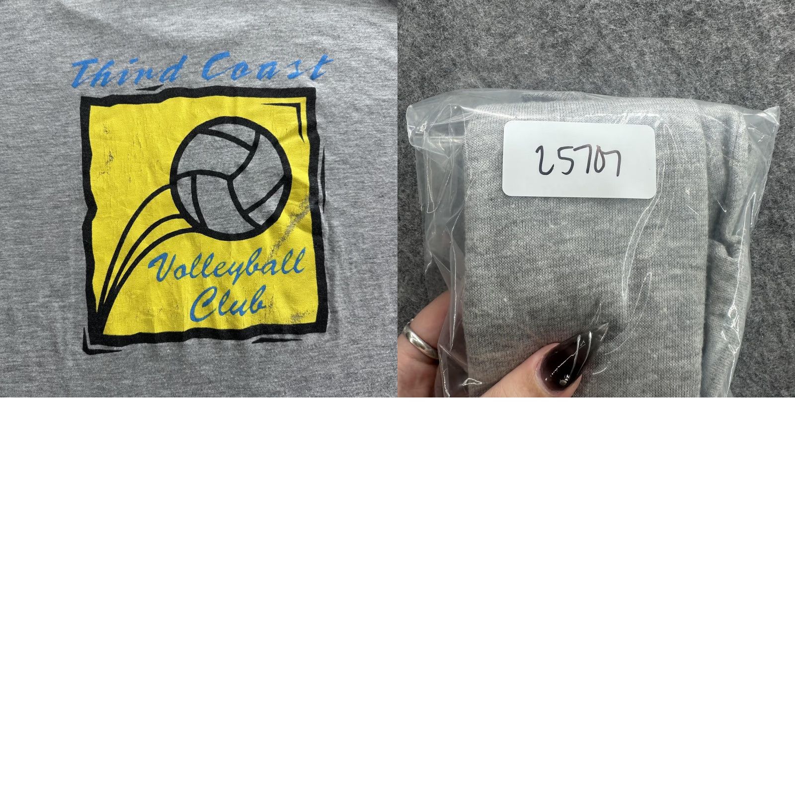 Vintage VINTAGE Kingswear Third Coast Volleyball Club Shirt Mens Large Gray 90s 50/50 Made USA T-Shirt Crew Neck Short Sleeve Graphic Print Sports Men Size US L / EU 52-54 / 3 - 8 Thumbnail