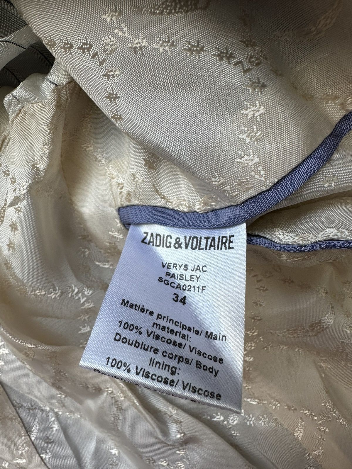 Zadig & Voltaire zadig voltaire blazer women size 34 Size XS / US 0-2 / IT 36-38 - 10 Thumbnail