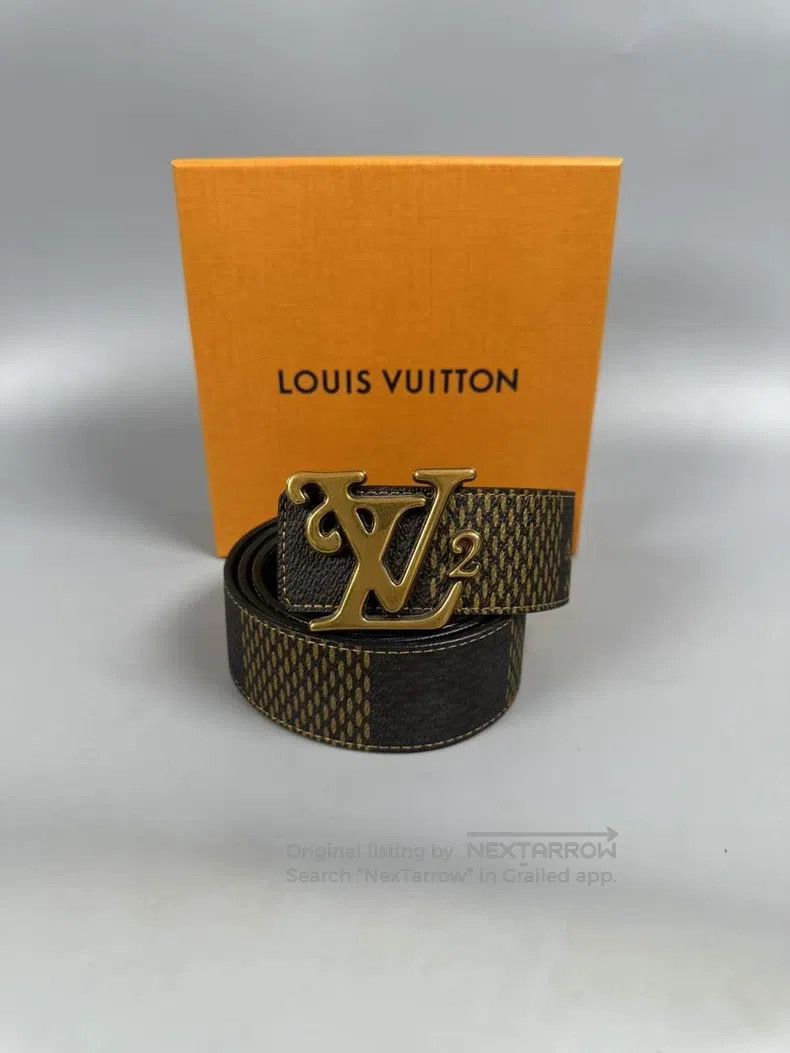 Louis Vuitton size 100 Co-branded nigo full LV logo belt