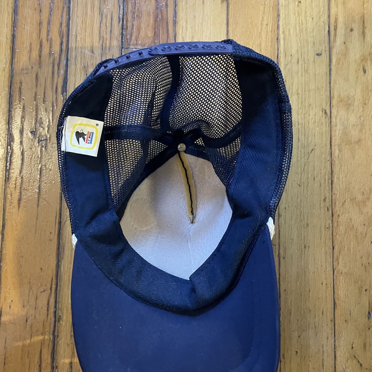 Vintage Vintage Express Mail Blue Mesh Trucker Hat Size ONE SIZE - 3 Thumbnail