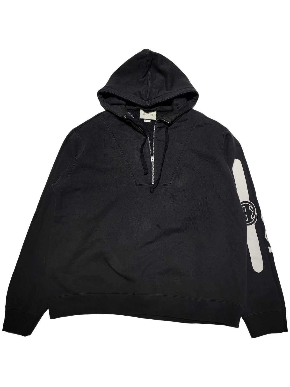 Gucci Gucci Logo Print Half Zip Hoodie Size XXL Size US XXL / EU 58 / 5 - 1 Thumbnail