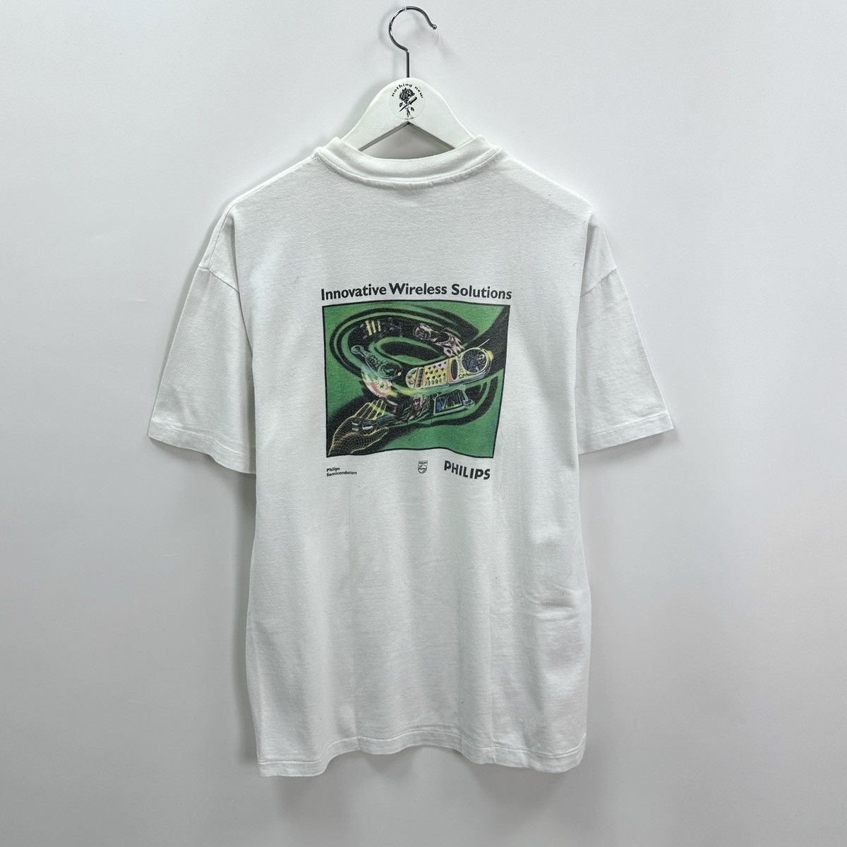 Microsoft Vintage 90s Philips Phone Promo tee Wireless rare y2k hype Size US L / EU 52-54 / 3 - 1 Thumbnail