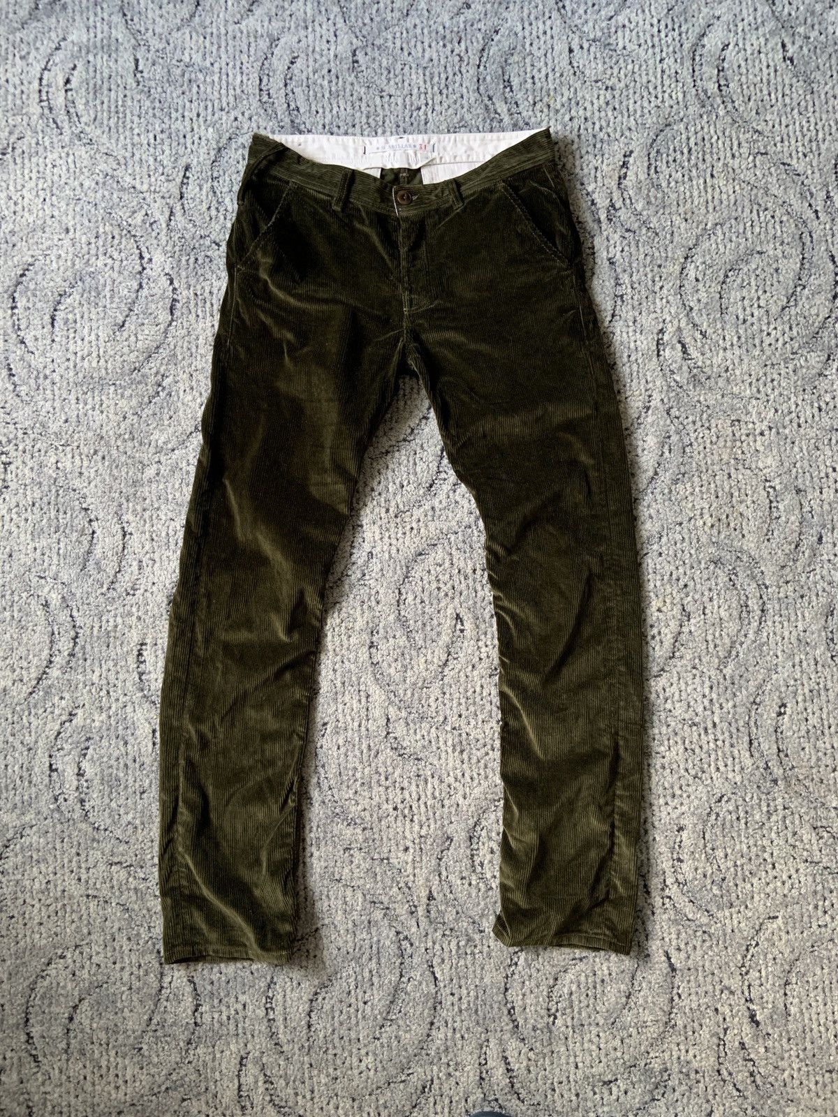 image of scarti-Lab Corduroy Velvet Pants Size 31 in Green, Men's