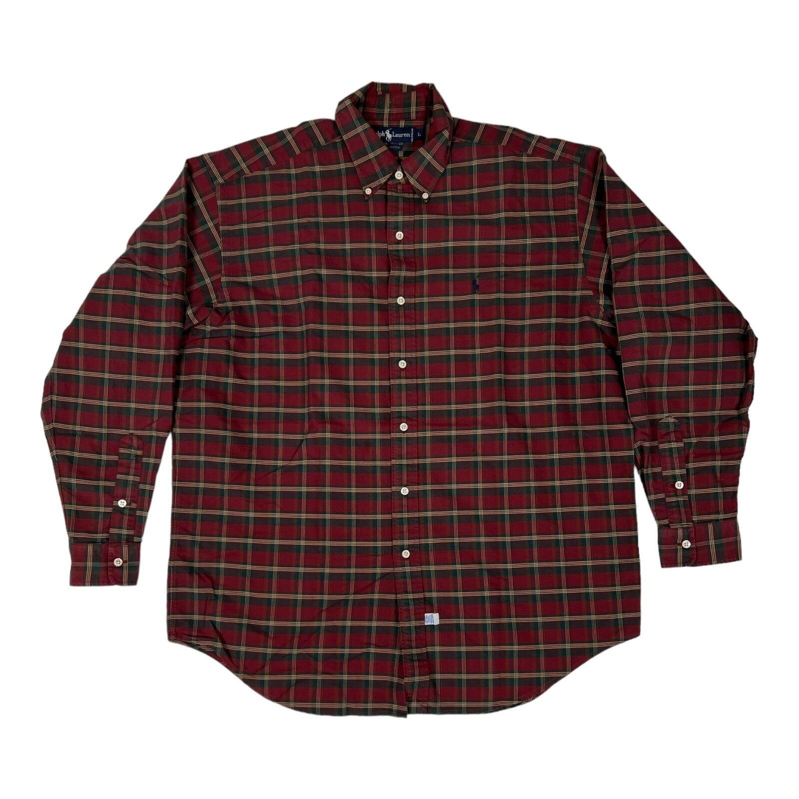 Polo Ralph Lauren Ralph Lauren Button Up Plaid Long Sleeve Shirt Red Green Tan Size US XXL / EU 58 / 5 - 1 Thumbnail