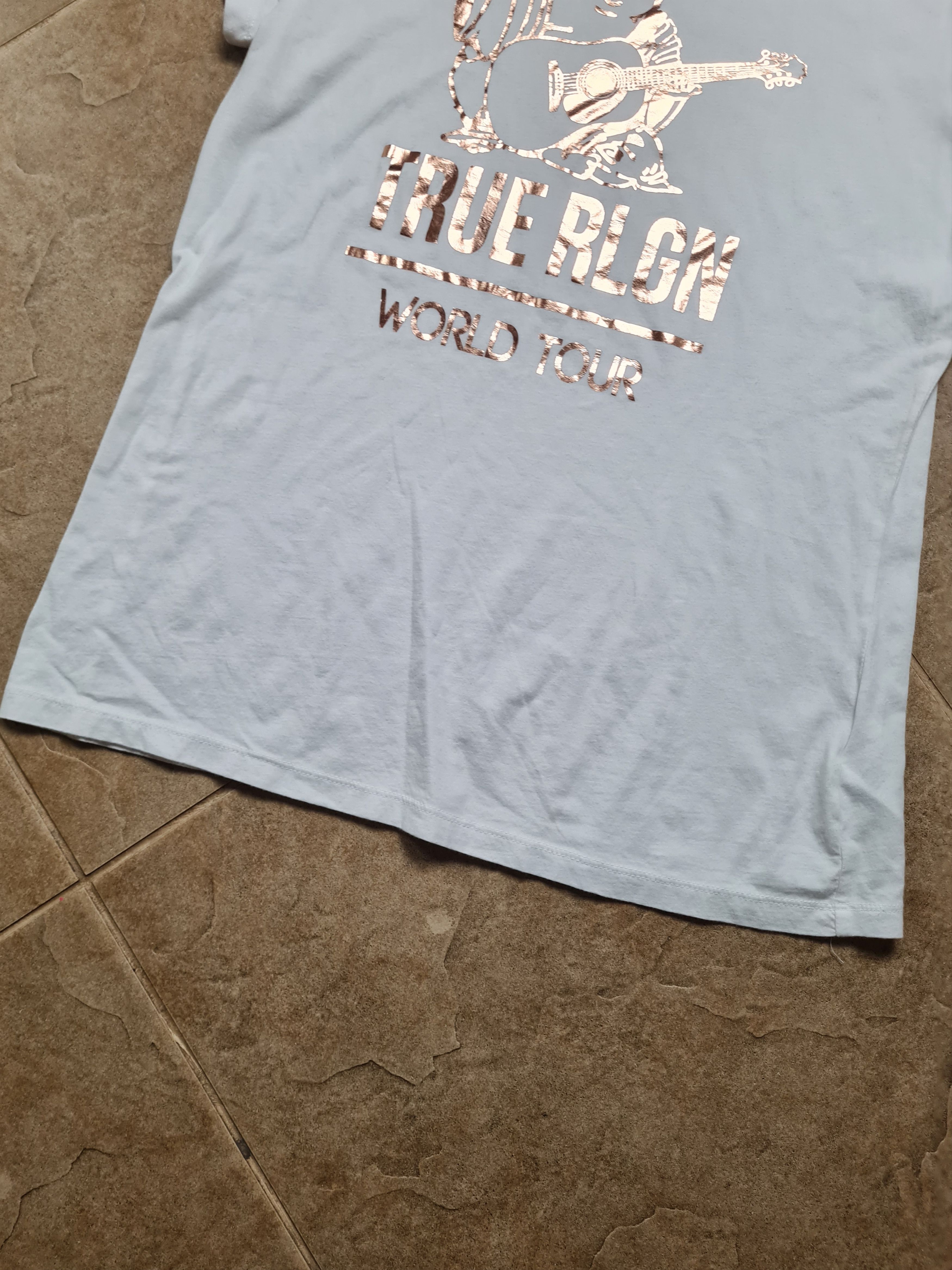 True Religion Womens True Religion White Cotton T-Shirt Crew Neck Logo Size L / US 10 / IT 46 - 4 Thumbnail