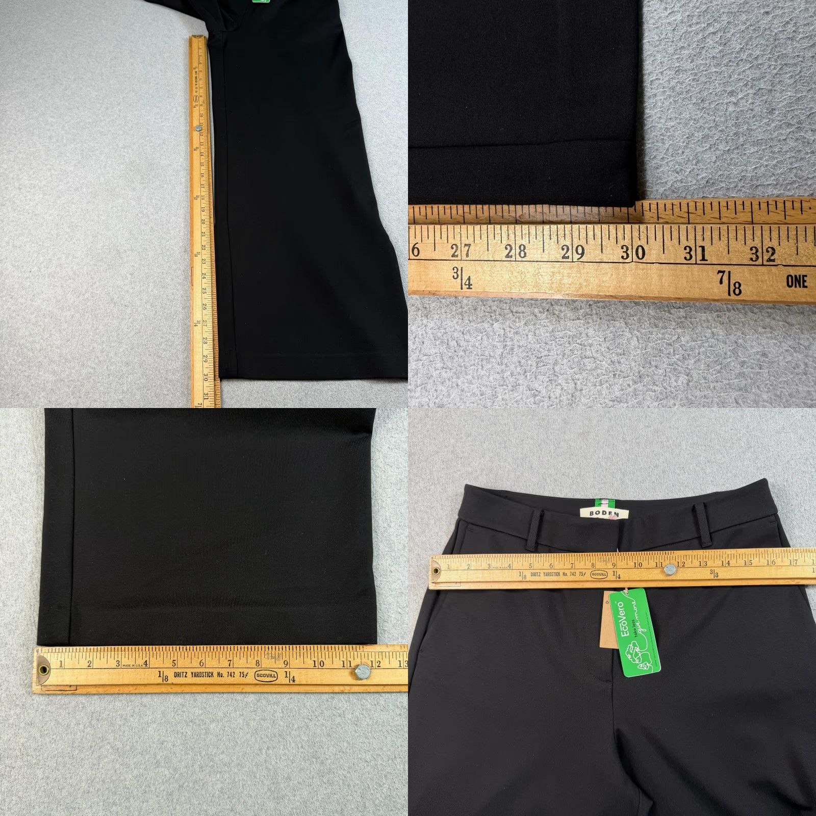 Boden Boden Belgravia Ponte Trousers Wide-Leg Pants Women 10 UK 14 Black офис Work Dress Pants Size 32" / US 10 / IT 46 - 8 Thumbnail