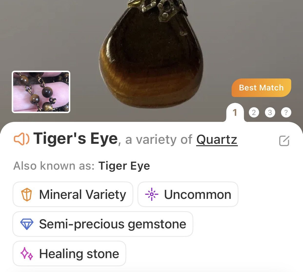 Handmade Handcrafted teardrop genuine stone tigers eye brass set Size ONE SIZE - 11 Thumbnail