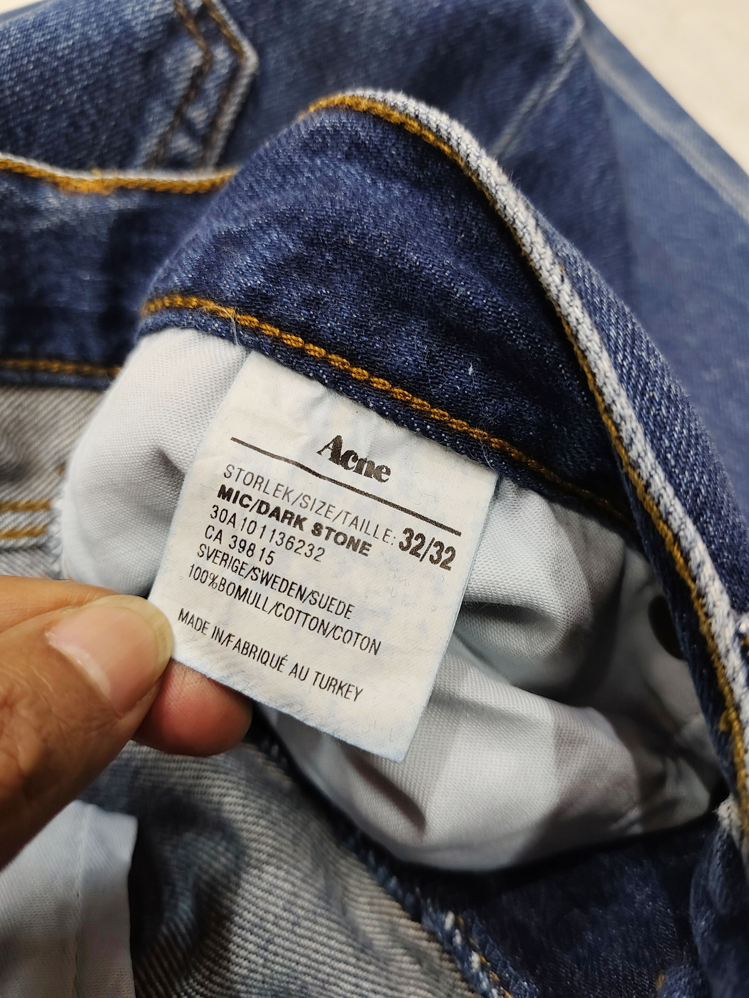 Acne Studios Acne Studios- Mic Dark Stone Slim Straight Jeans Size US 33 - 7 Thumbnail