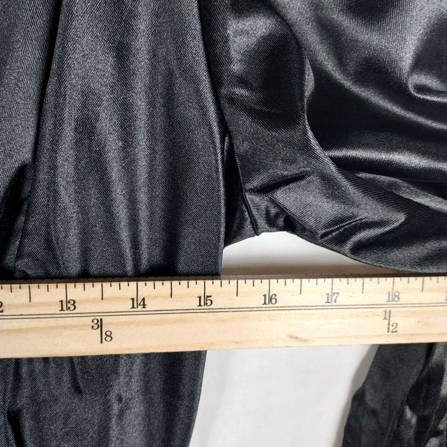 Vintage Yajedo Satin V-Neck Dress Size Large Black Party/Cocktail Long Sleeve New Size L / US 10 / IT 46 - 6 Thumbnail