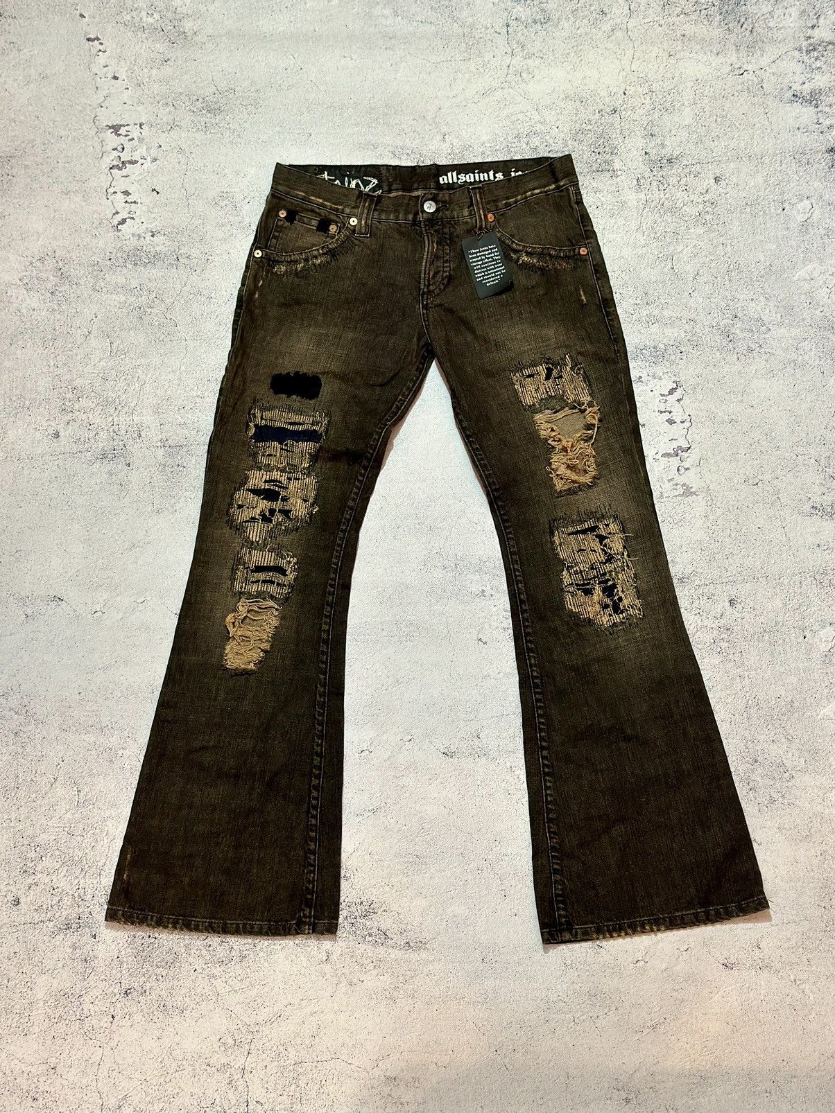 Allsaints × Japanese Brand 90s 🔥🔥 Vintage Allsaints distressed Japanese pants jeans Size 30" / US 8 / IT 44 - 1 Thumbnail