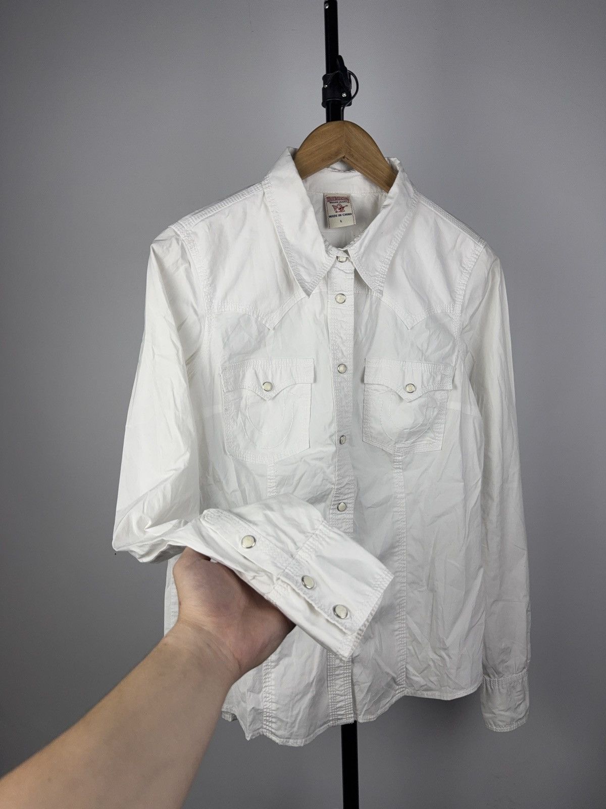 True Religion Y2K True Religion Western White Shirt Snap Button Size L / US 10 / IT 46 - 4 Thumbnail
