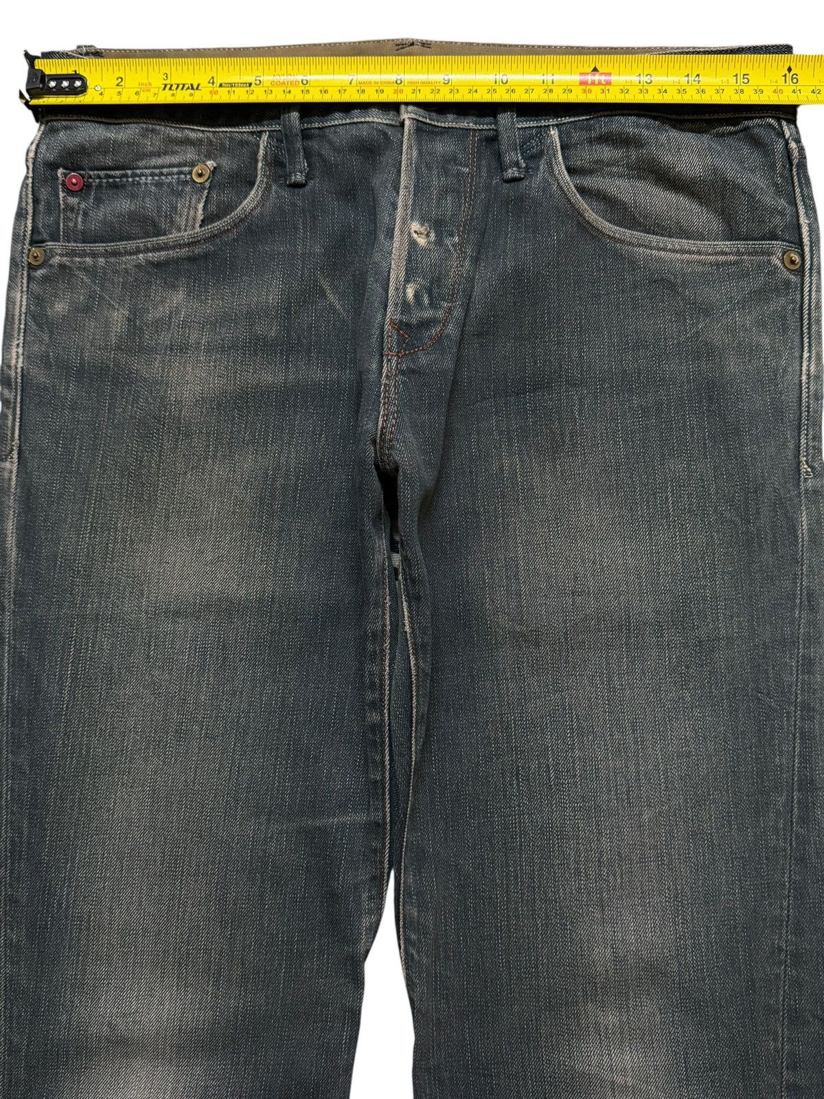 If Six Was Nine Vintage Y2K Japanese Brand Blue Faded Wash Spiral Wide Leg Size US 31 - 7 Thumbnail