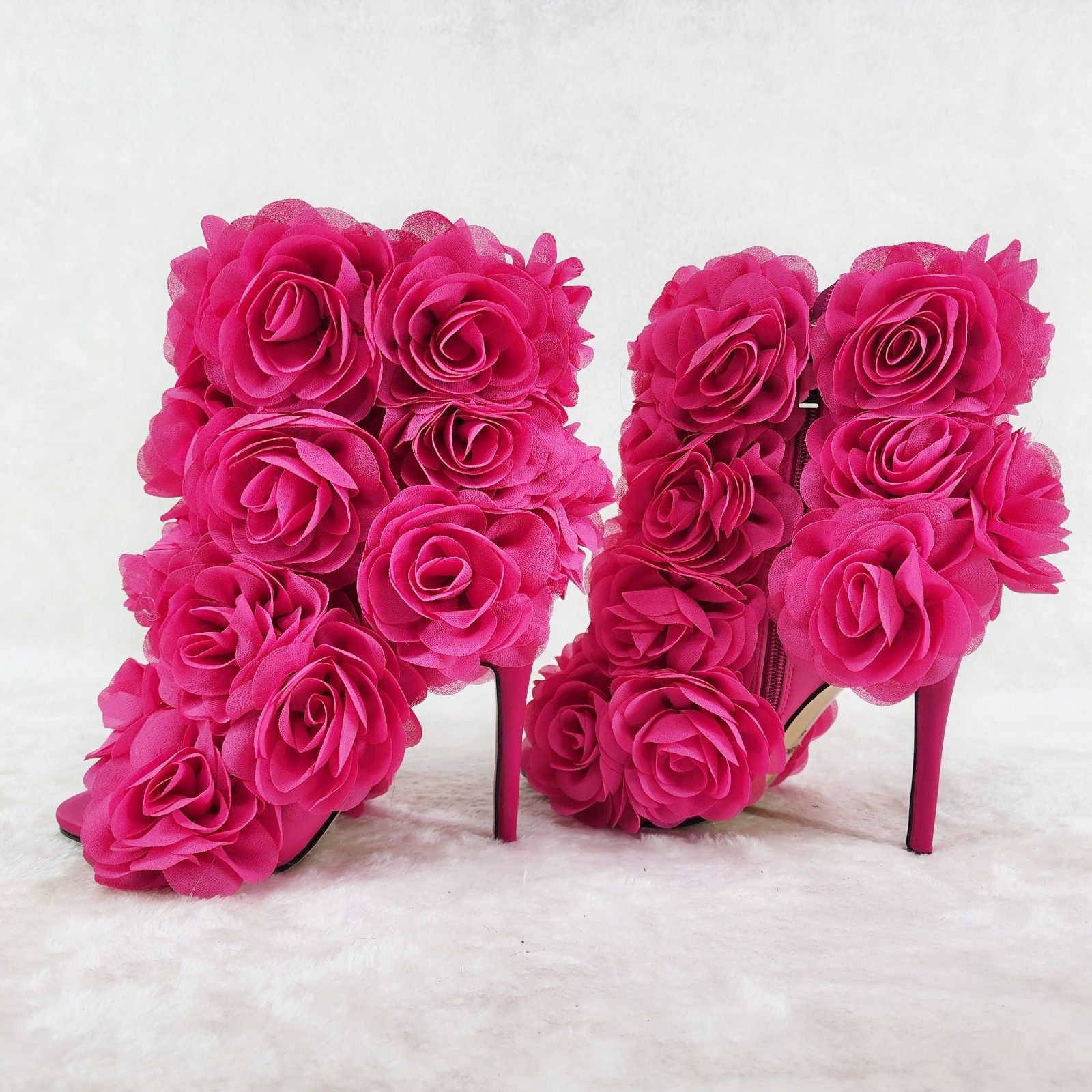 Other Beauty 3D Flowers Floral 4" High Heel Xoanna Elegant Ankle B Size US 8 / IT 38 - 2 Thumbnail