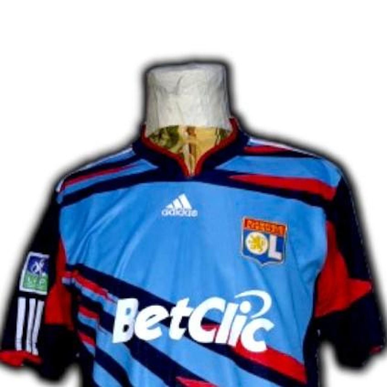 Adidas Olympique Olympic Lyon Lyonnais France 2010 2011 Home Shirt Size US L / EU 52-54 / 3 - 1 Thumbnail