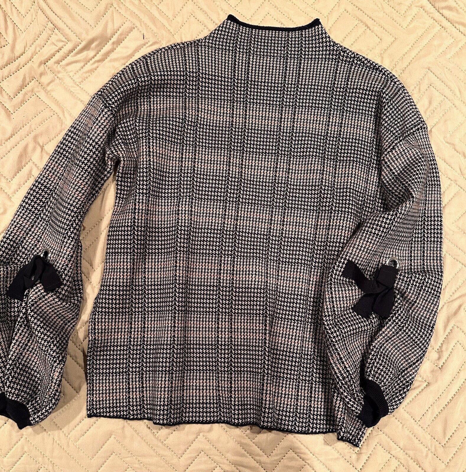 Designer Molly Bracken women's sweater S/M Tan Black Plaid Size S / US 4 / IT 40 - 3 Thumbnail