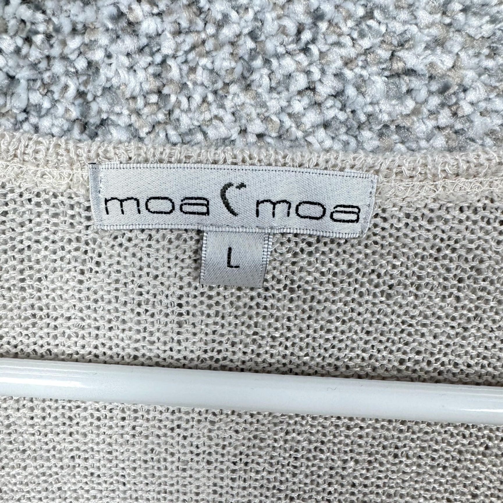 Vintage Moa Moa Blouse Shirt Womens Large Beige Crochet Cap Sleeve Scoop Neck Knit Lightweight Sheer Relaxed Vintage No Size L / US 10 / IT 46 - 4 Thumbnail