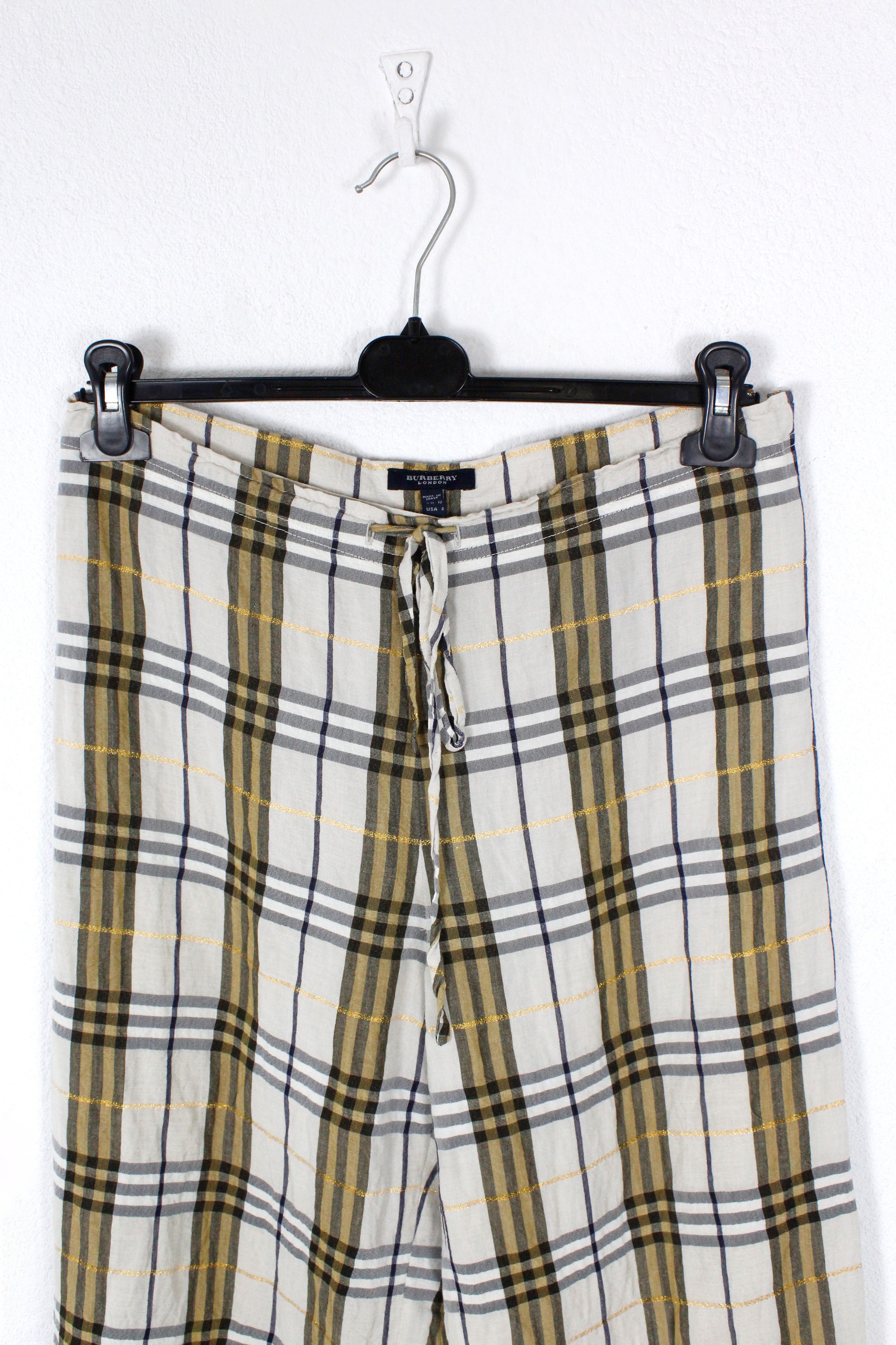 Burberry × Burberry Prorsum Burberry Nova Check Silk Viscose Pants Y2K Size 30" / US 8 / IT 44 - 2 Thumbnail