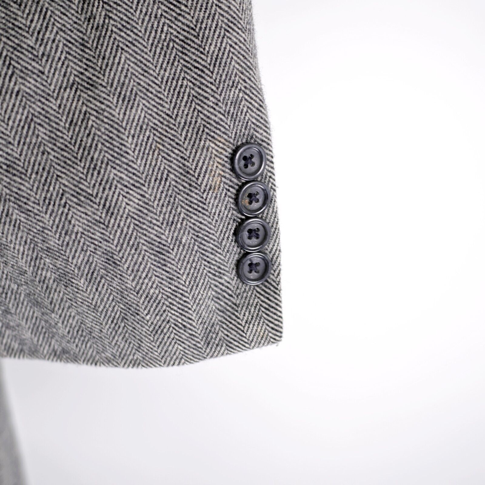 Designer Cricketeer Tweed Wool Camel Hair Nylon Gray Herringbone 2 Bu Size 42L - 3 Thumbnail