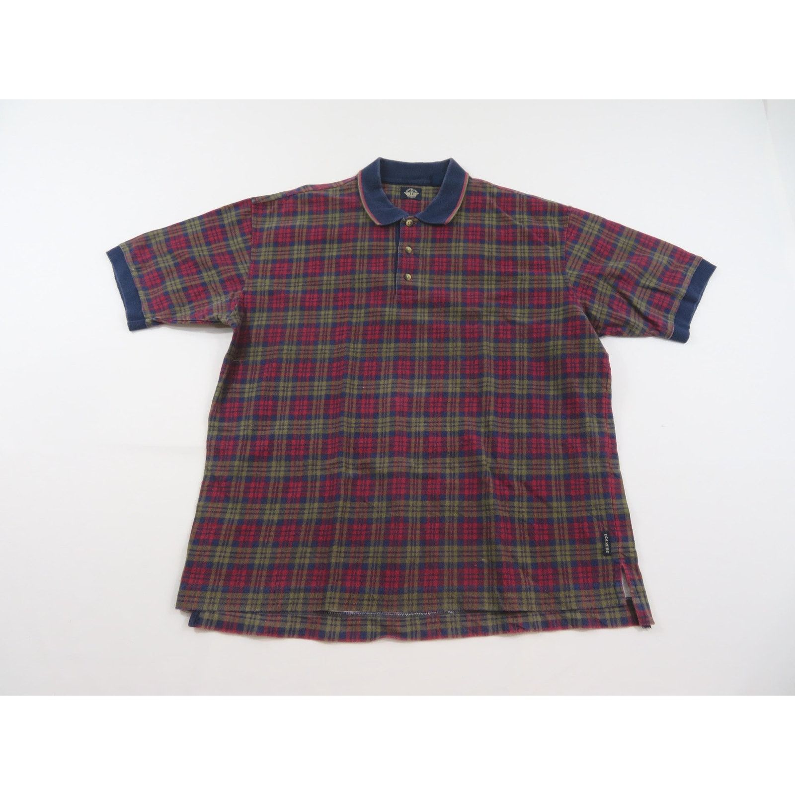 Dockers Levis Dockers Polo Shirt, Plaid Blue Red Gold Sz L 1990s Size US L / EU 52-54 / 3 - 1 Thumbnail