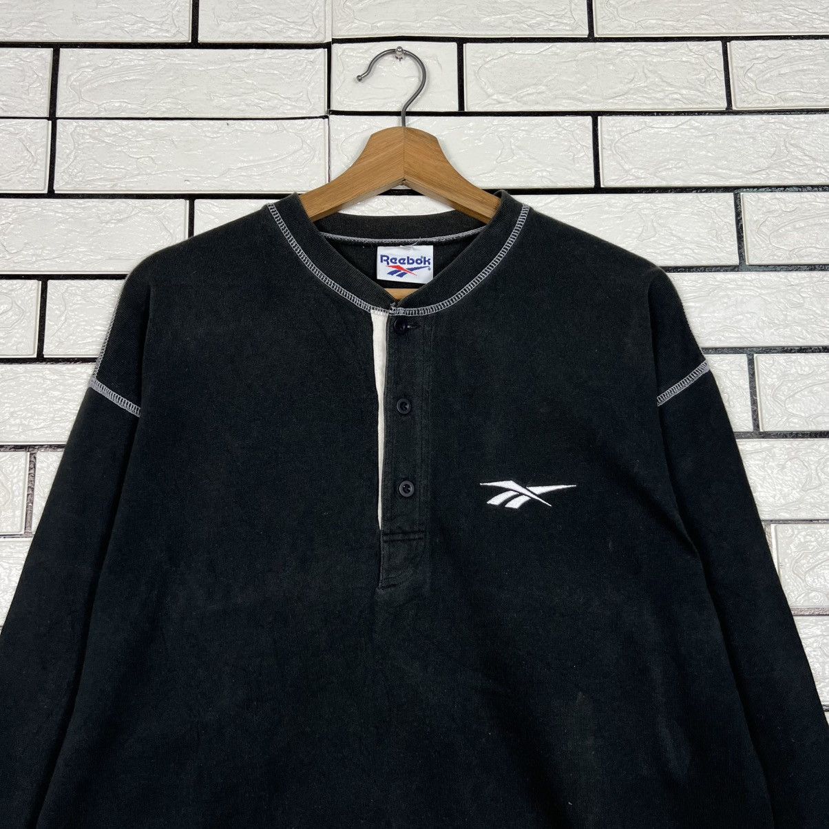 Reebok Vintage 90’s REEBOK Half Button LS T Shirt #4225-C192 Size US M / EU 48-50 / 2 - 2 Thumbnail
