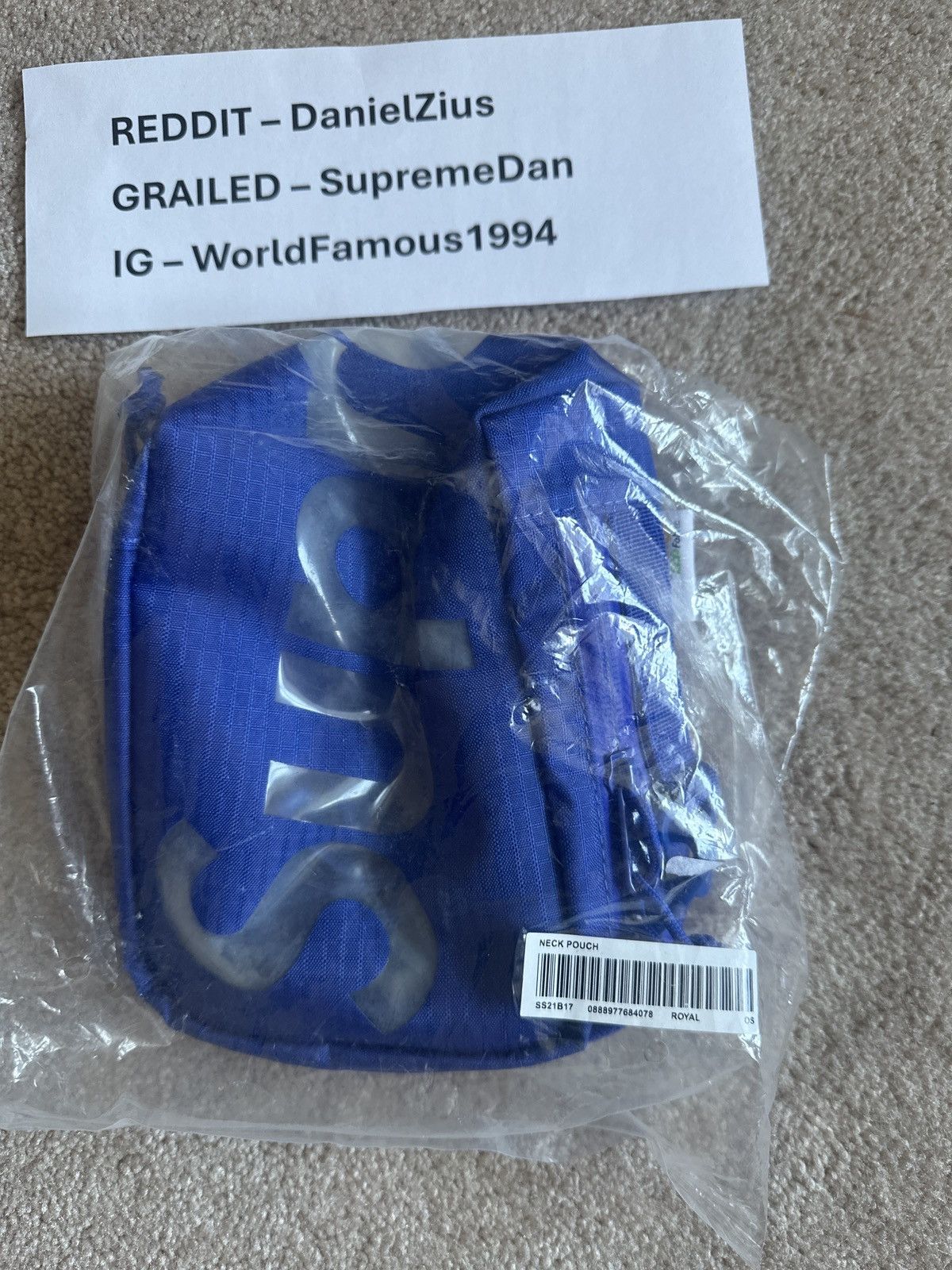 Supreme Supreme Neck Pouch 'Royal' Size ONE SIZE - 3 Thumbnail