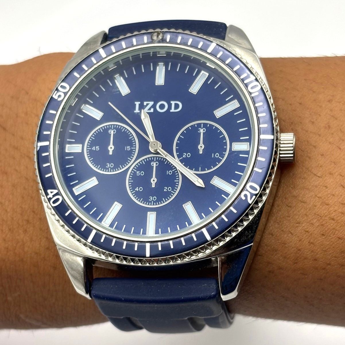 Izod Silver & Blue Izod Men's Watch Size ONE SIZE - 1 Thumbnail