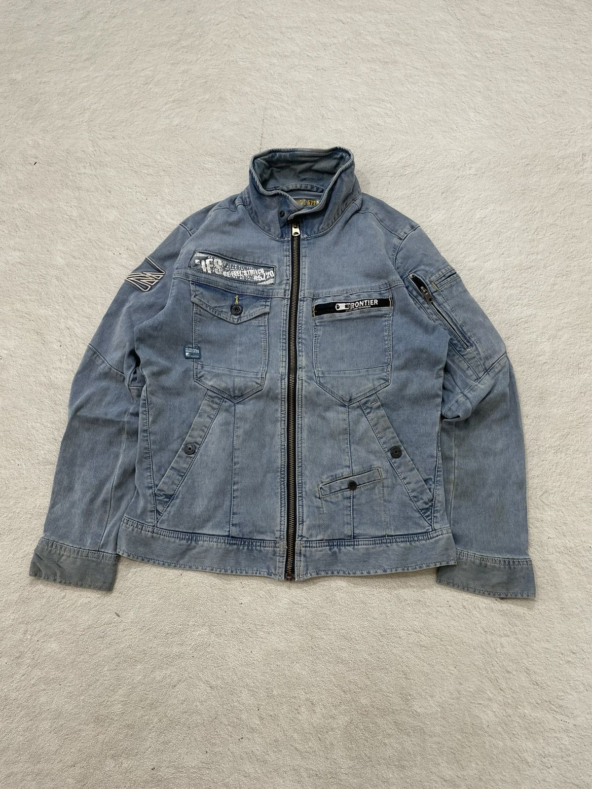 Japanese Brand 2000s Frontier Light Wash Utility Denim Zip Jacket 14th Y2K Size US M / EU 48-50 / 2 - 1 Thumbnail