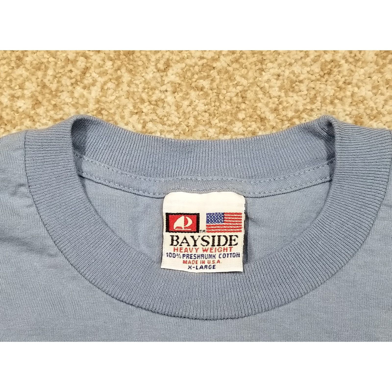 Vintage VINTAGE Bayside T-Shirt Mens XL Blue Crewneck Casual Preshrunk USA Shirt Size US XL / EU 56 / 4 - 3 Thumbnail