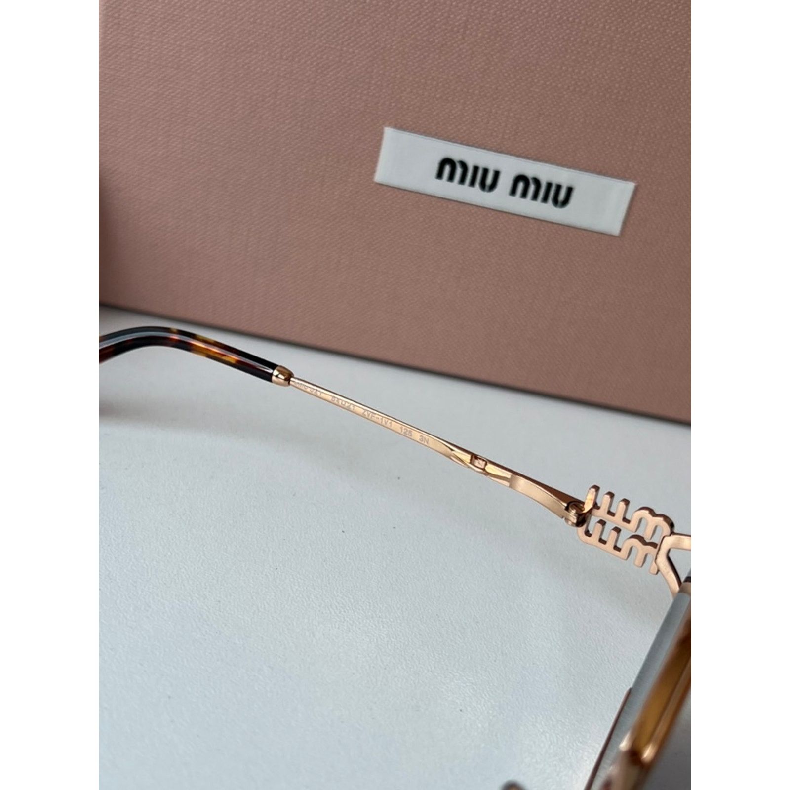 Miu Miu NEW Miu Miu MU52YS Rose Gold Blue Metal Sunglasses Size ONE SIZE - 7 Thumbnail