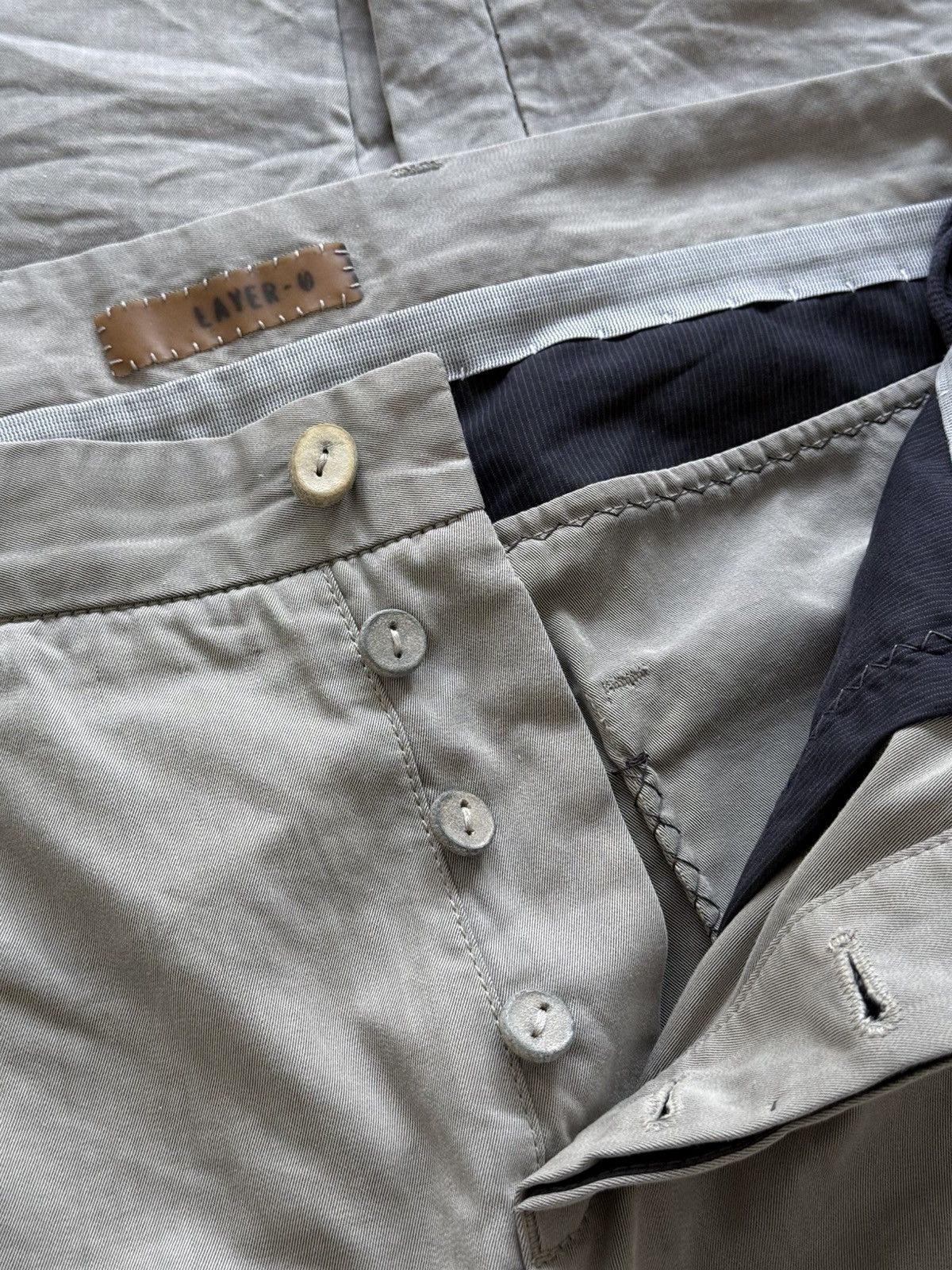 Layer-0 Gray Cotton Pants