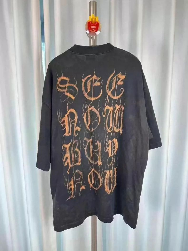 Balenciaga Balenciaga 23SS mud-dyed Sanskrit short sleeves are old mo Size US M / EU 48-50 / 2 - 3 Thumbnail