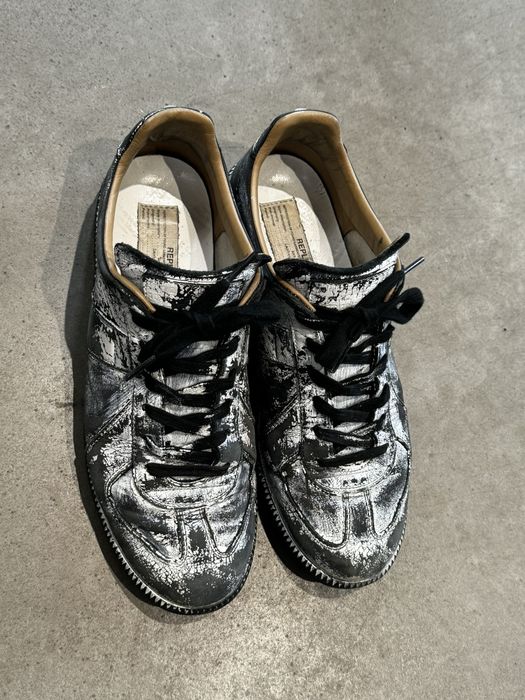 Maison Margiela White painted black leather gats Grailed