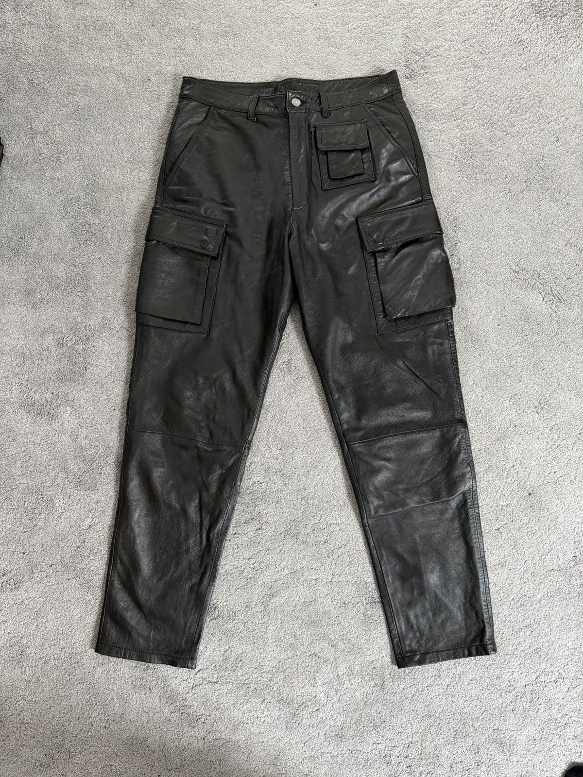 Muubaa Muubaa Straight Leg Utility Cargo Leather Trousers Size30 Size US 30 / EU 46 - 1 Thumbnail
