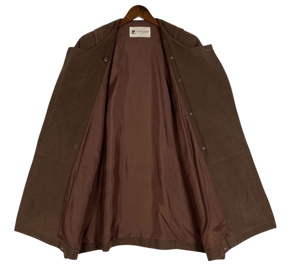 Courreges Vintage Courreges 80s Moleskin Long Coat Size M / US 6-8 / IT 42-44 - 3 Thumbnail