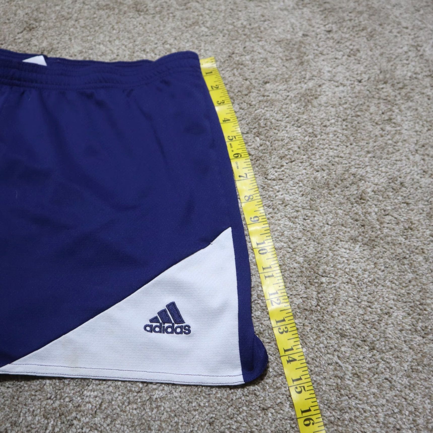 Adidas Adidas Shorts Blue Polyester Drawstring Gym Running Jogging Women's L Large Size 36" / US 14 / IT 50 - 6 Thumbnail