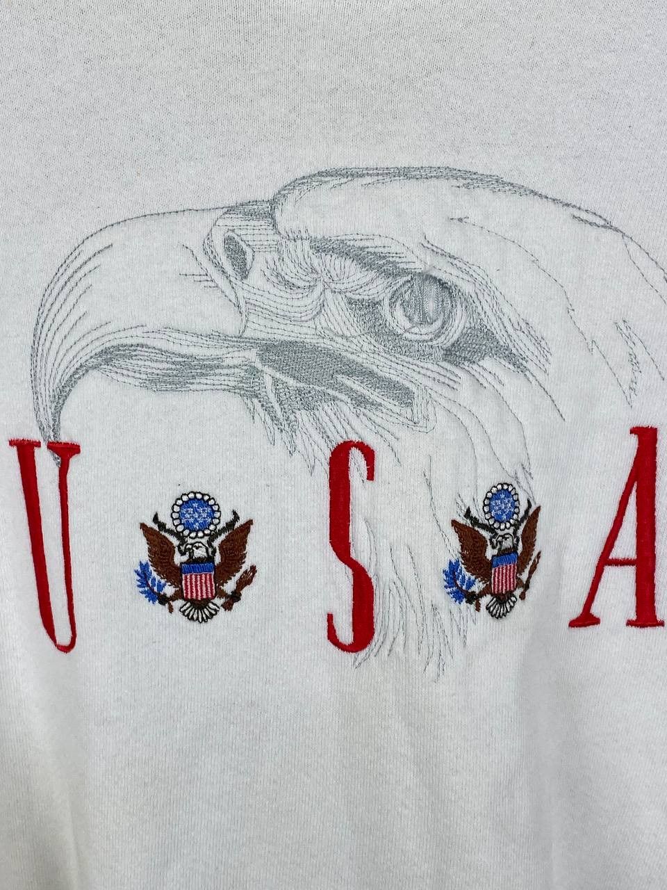 Vintage 90s Vintage Oneita USA Eagle Crew Neck Sweatshirt Size US XL / EU 56 / 4 - 7 Thumbnail