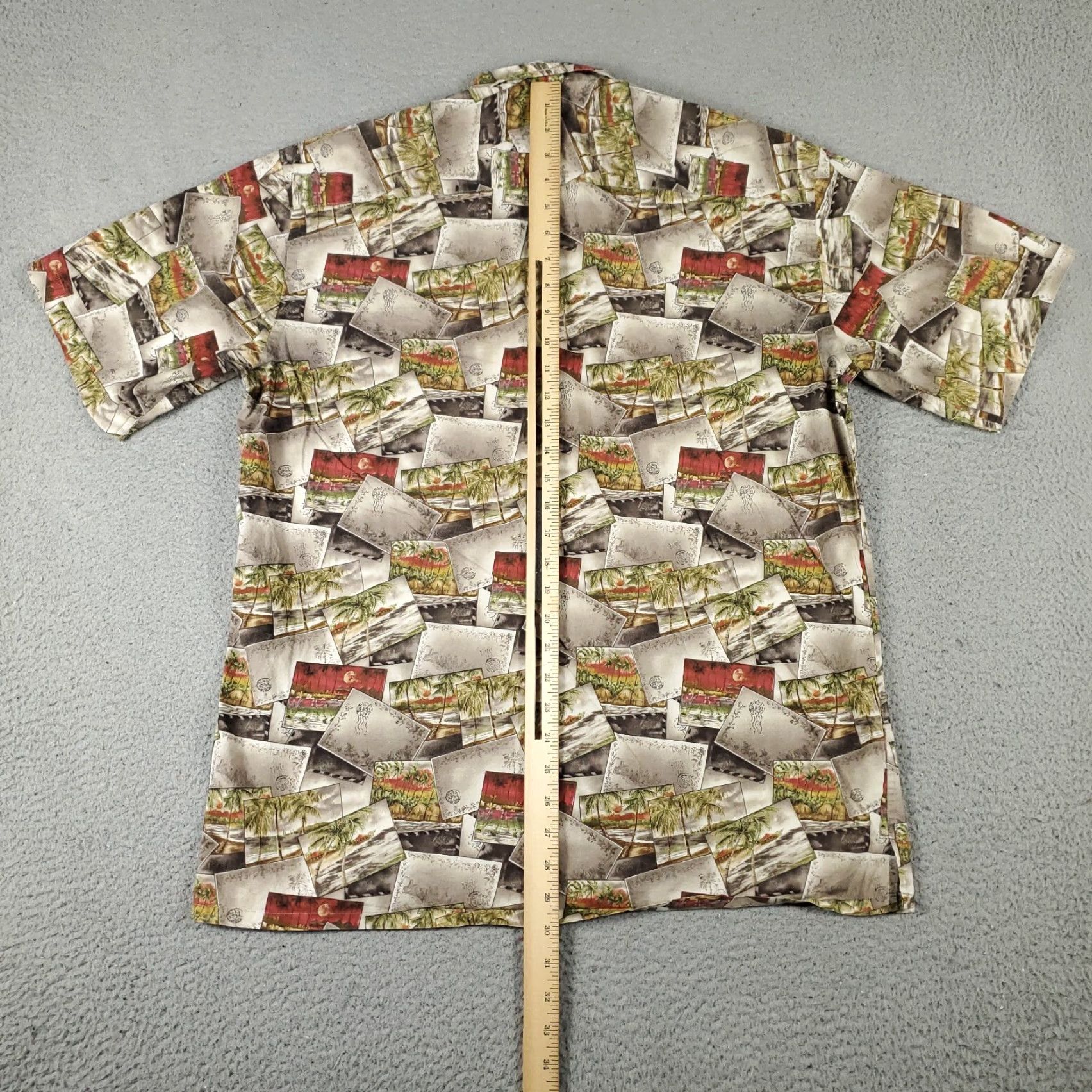 Vintage VINTAGE Burma Bibas Shirt Mens Medium Beige Postcard Print Geometric Button-Up 90s Mens Size US M / EU 48-50 / 2 - 3 Thumbnail