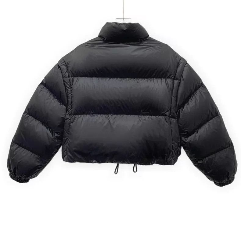 Prada Prada 24 black triangle stand-up collar single-breasted lo Size XS / US 0-2 / IT 36-38 - 2 Thumbnail